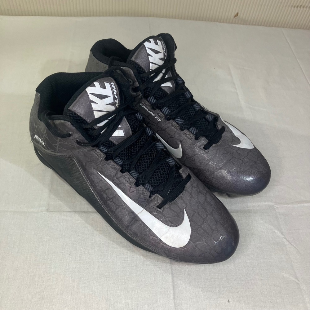 Nike Alpha Pro 2 TD Football Cleats Mens 10.5 Anthracite White Black 725227-010